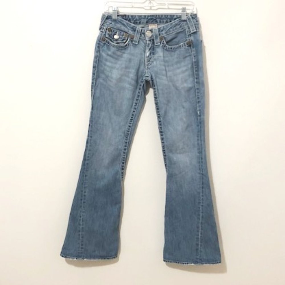 True Religion Joey Big T Flare Jeans Light Wash